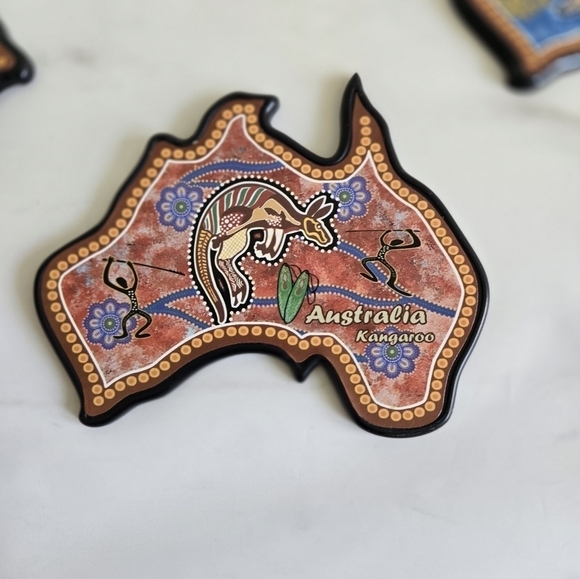 Ascool Australia Kangaroo 6 Souvenir Coasters New in Box Animal Print - Picture 6 of 12